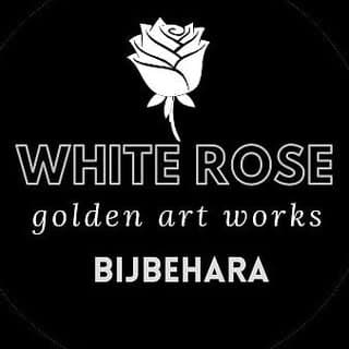 white rose golden art works